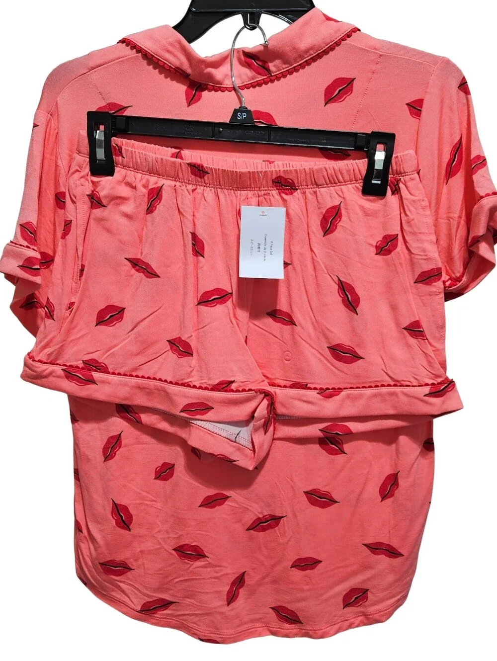 Kate Spade New York Short Sleeve Notch Collar Top & Shorts Valentine's Day NWT